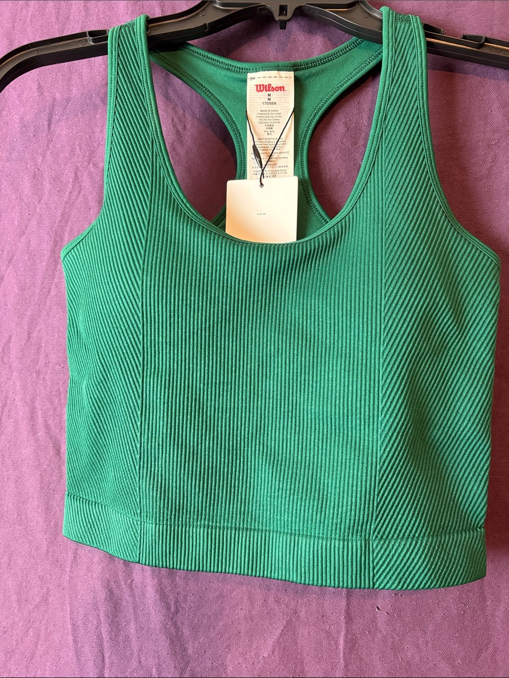 NEW Wilson Field Green Calle Sports Bra NWT - Picture 2 of 3
